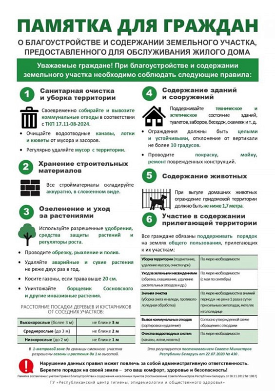 О санитарном содержании территорий