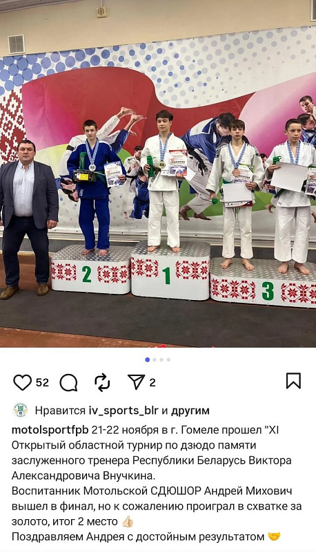 Достижения воспитанников Мотольской СДЮШОР